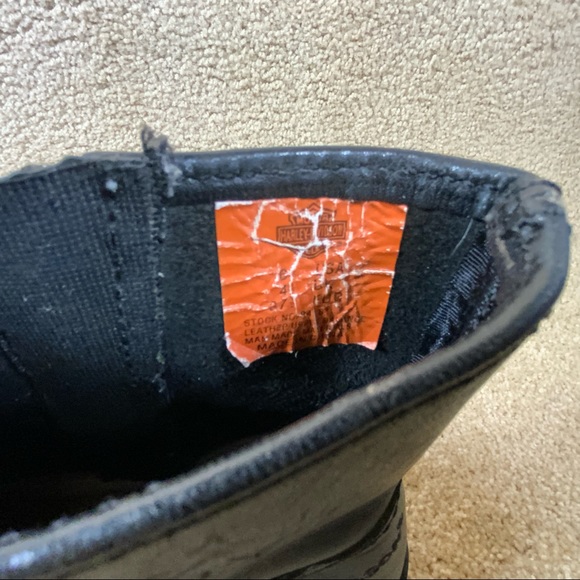 HARLEY DAVIDSON Womens Riding Boots Sz 6.5 Black Ankle Zip Up Buckle 84181 Biker - Picture 9 of 9